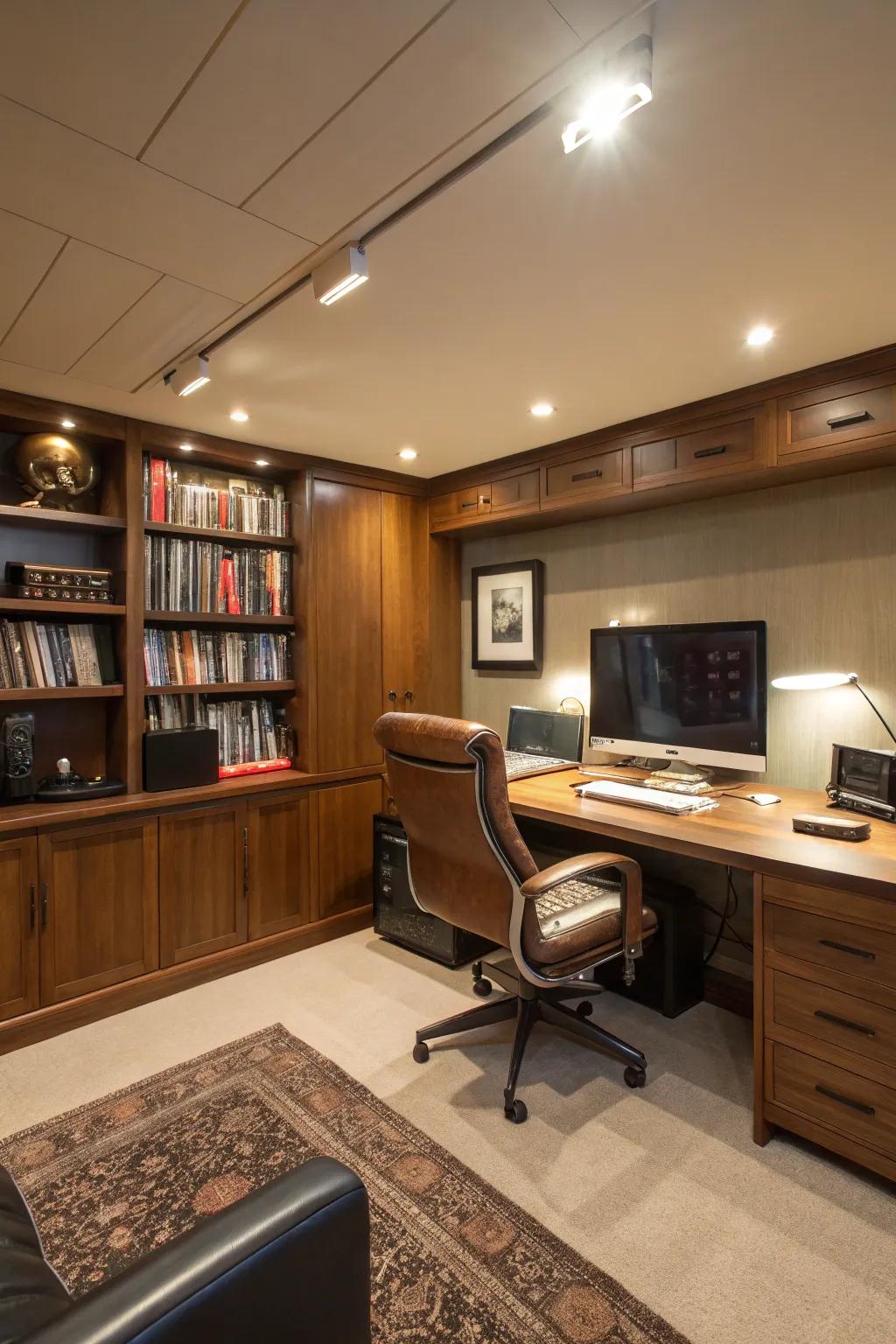 Clever lighting offers easy customization for any mood.