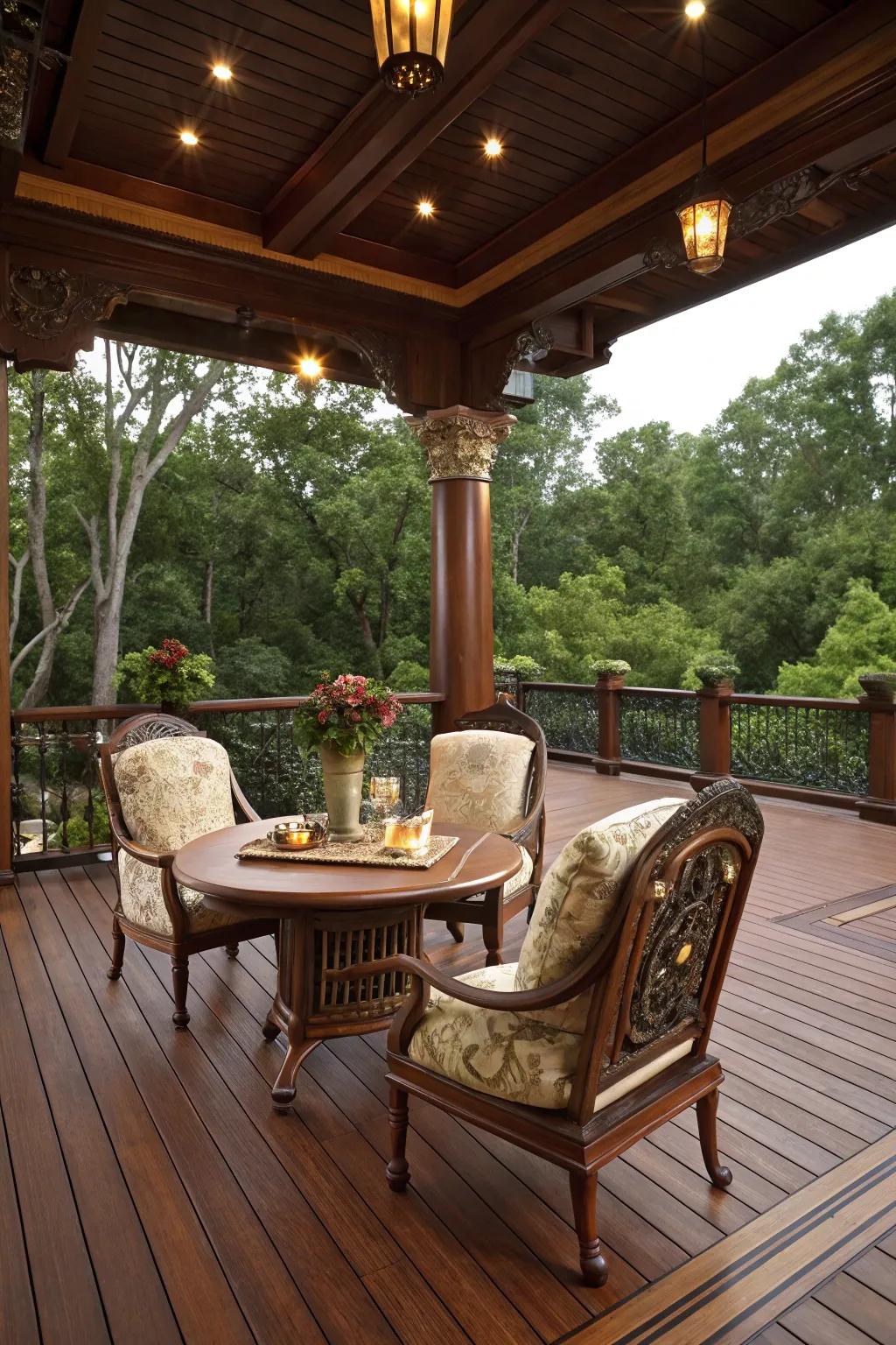 Mahogany offers a rich, luxurious feel.