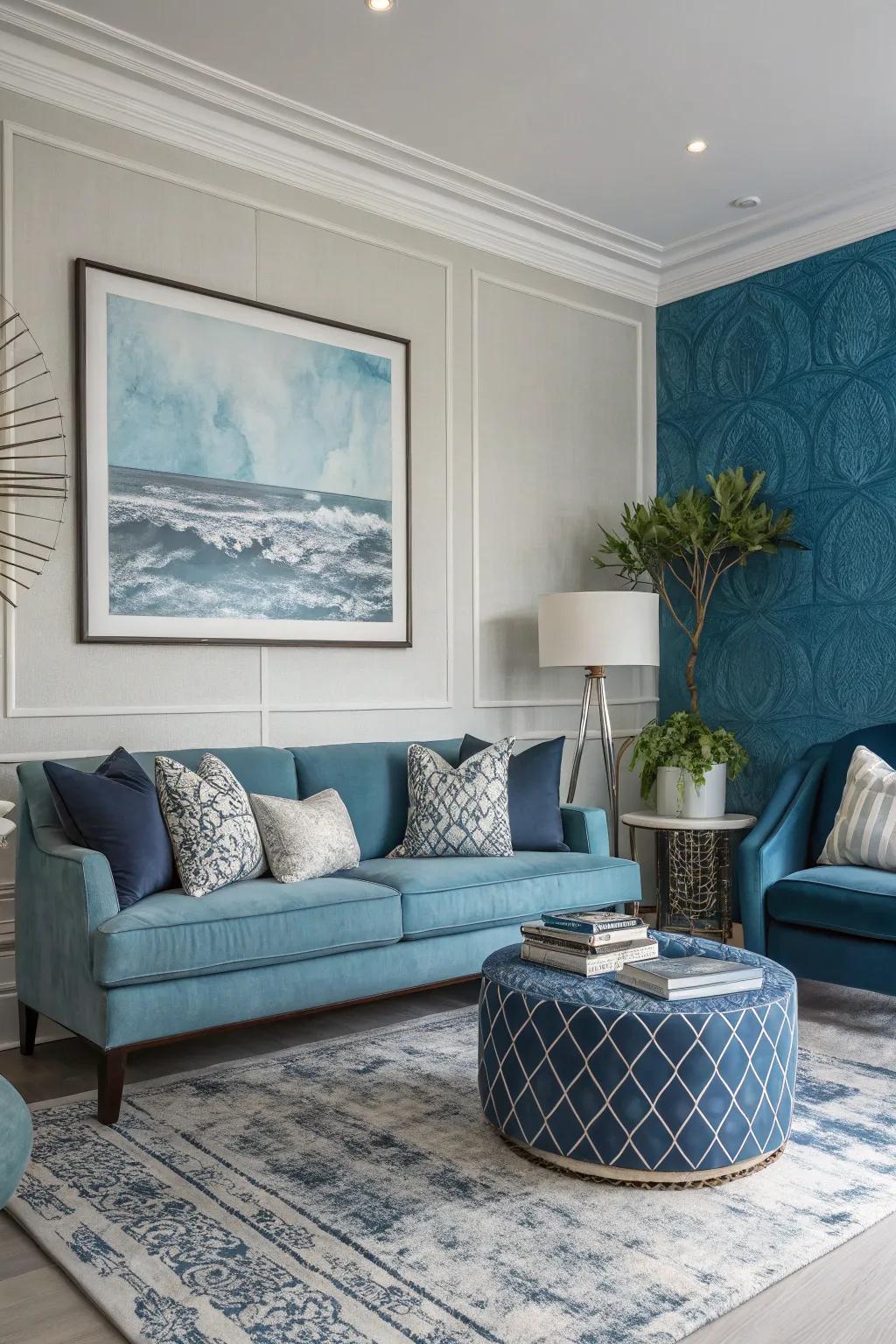 Make a statement with a bold single-shade backdrop.