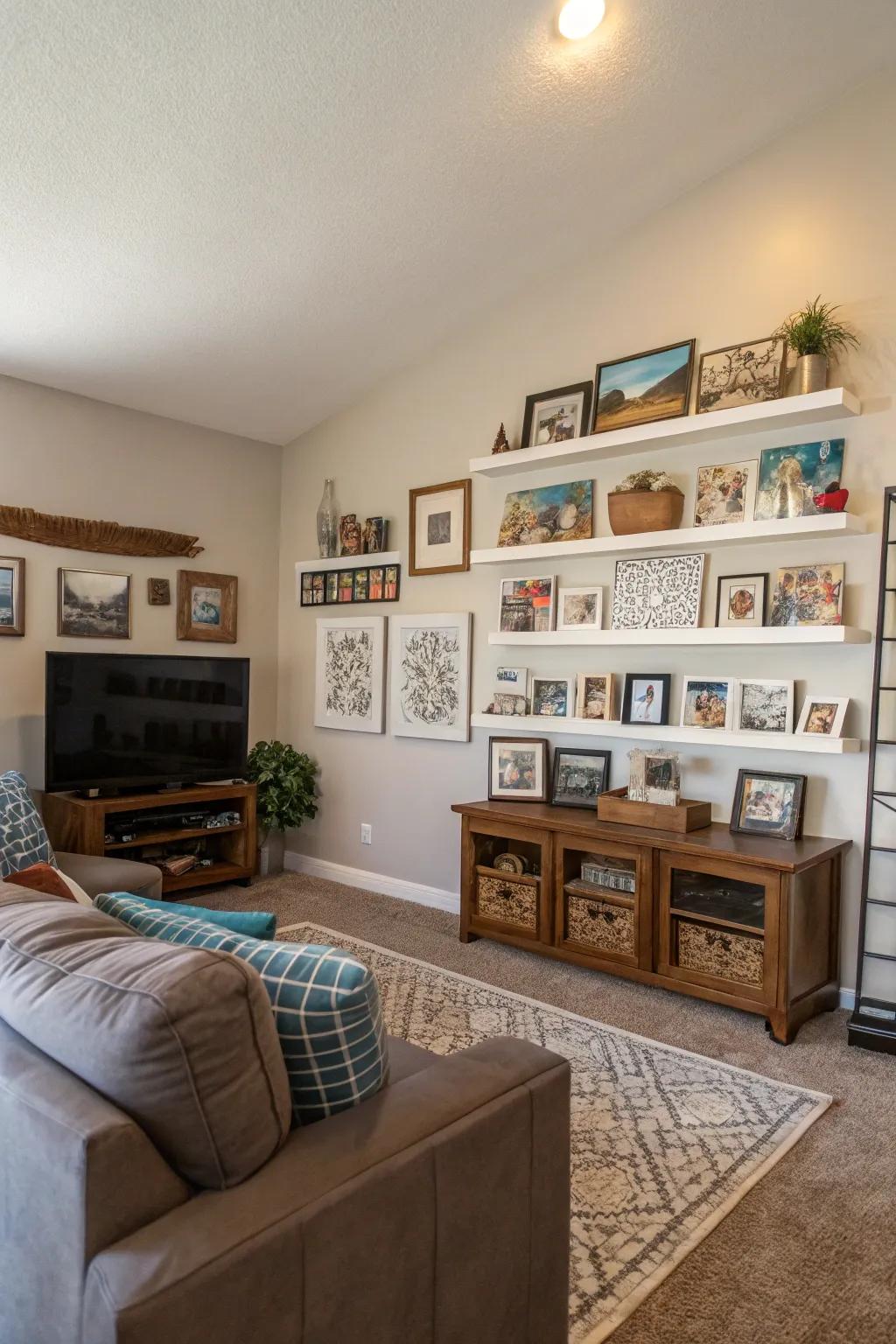 Personal touches infuse warmth and individuality into the space.