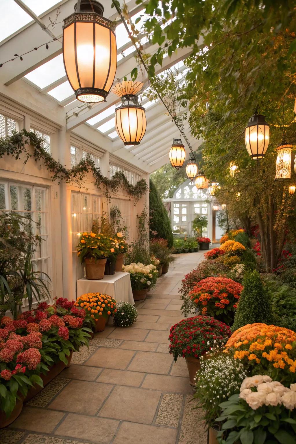 Seasonal decorations injecting a refreshing vibe into a garden room.