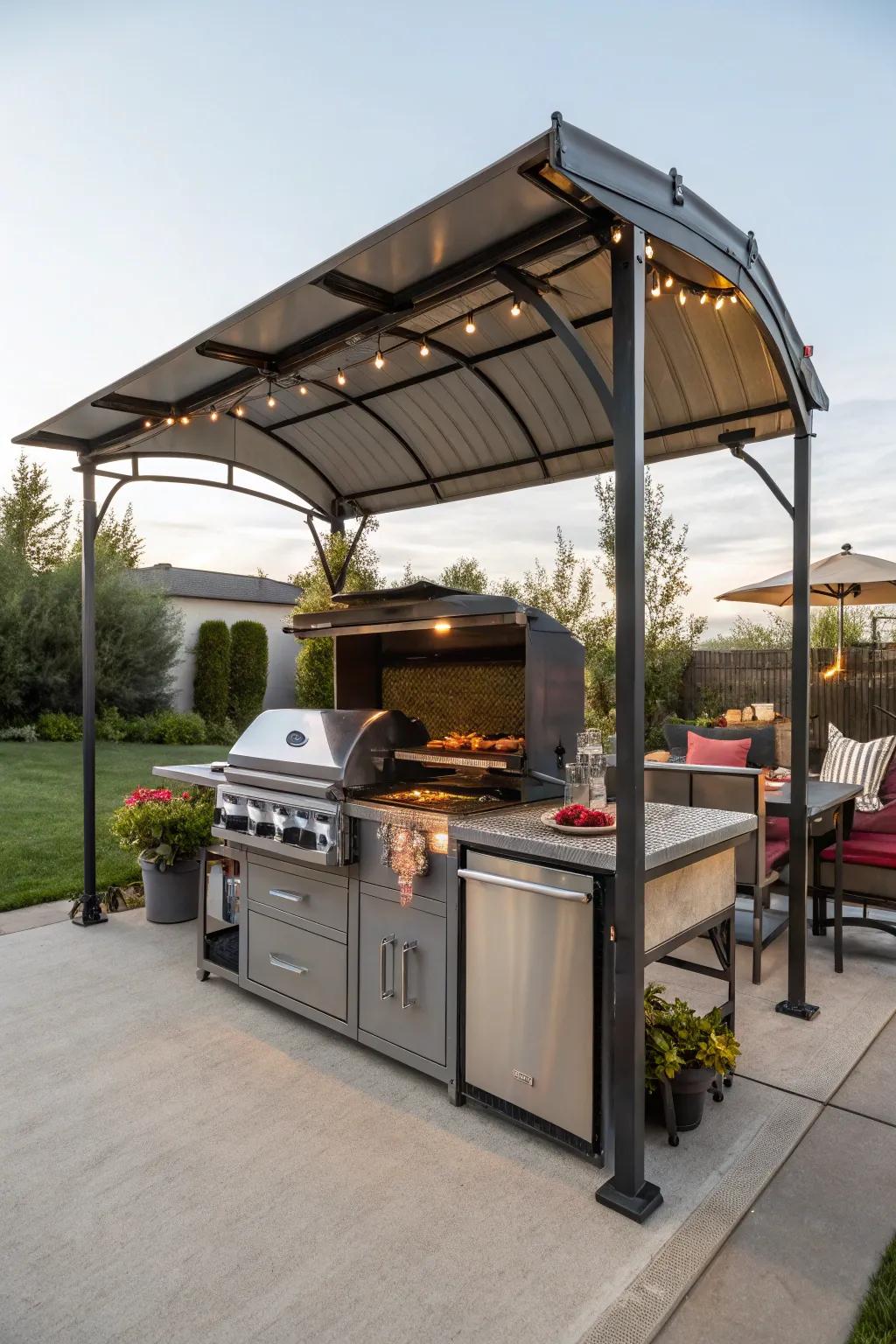 Grill year-round with an all-weather station.