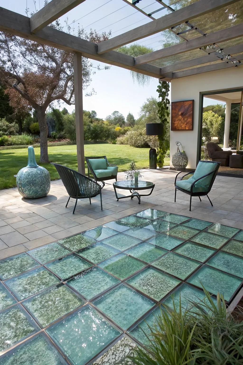 Glass tiles offer a modern, reflective aesthetic.