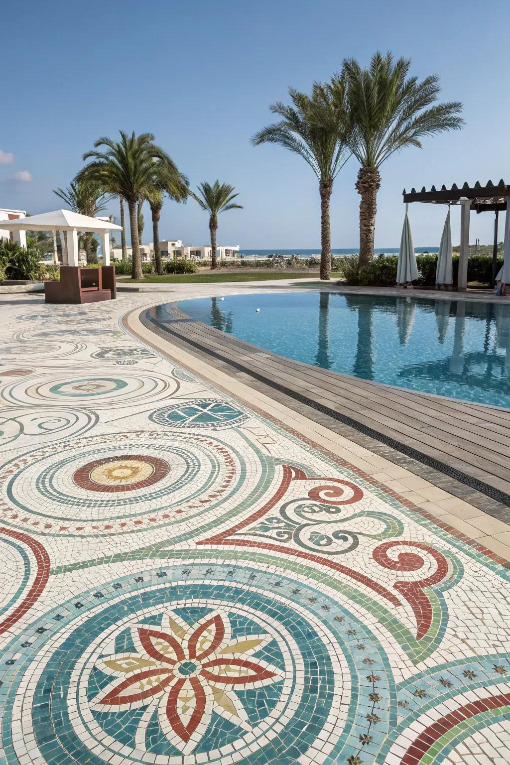 Tessellated designs append artistic flair and lively energy.