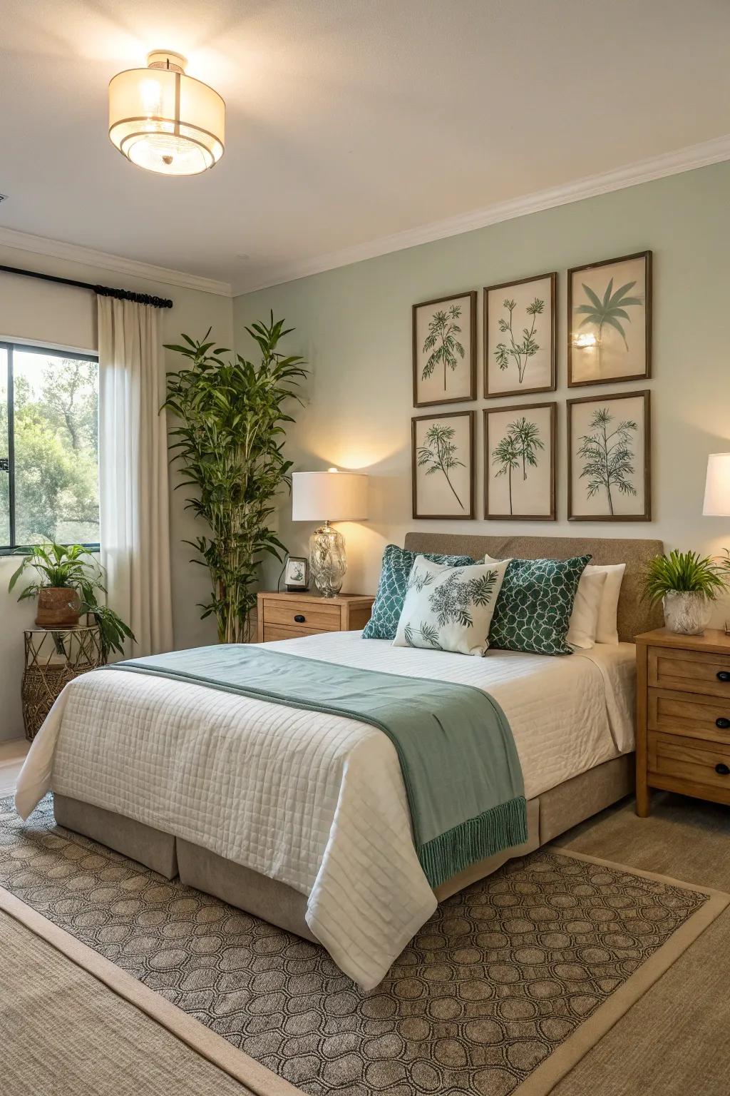 A bedroom thoughtfully arranged according to Feng Shui principles for optimal energy flow.