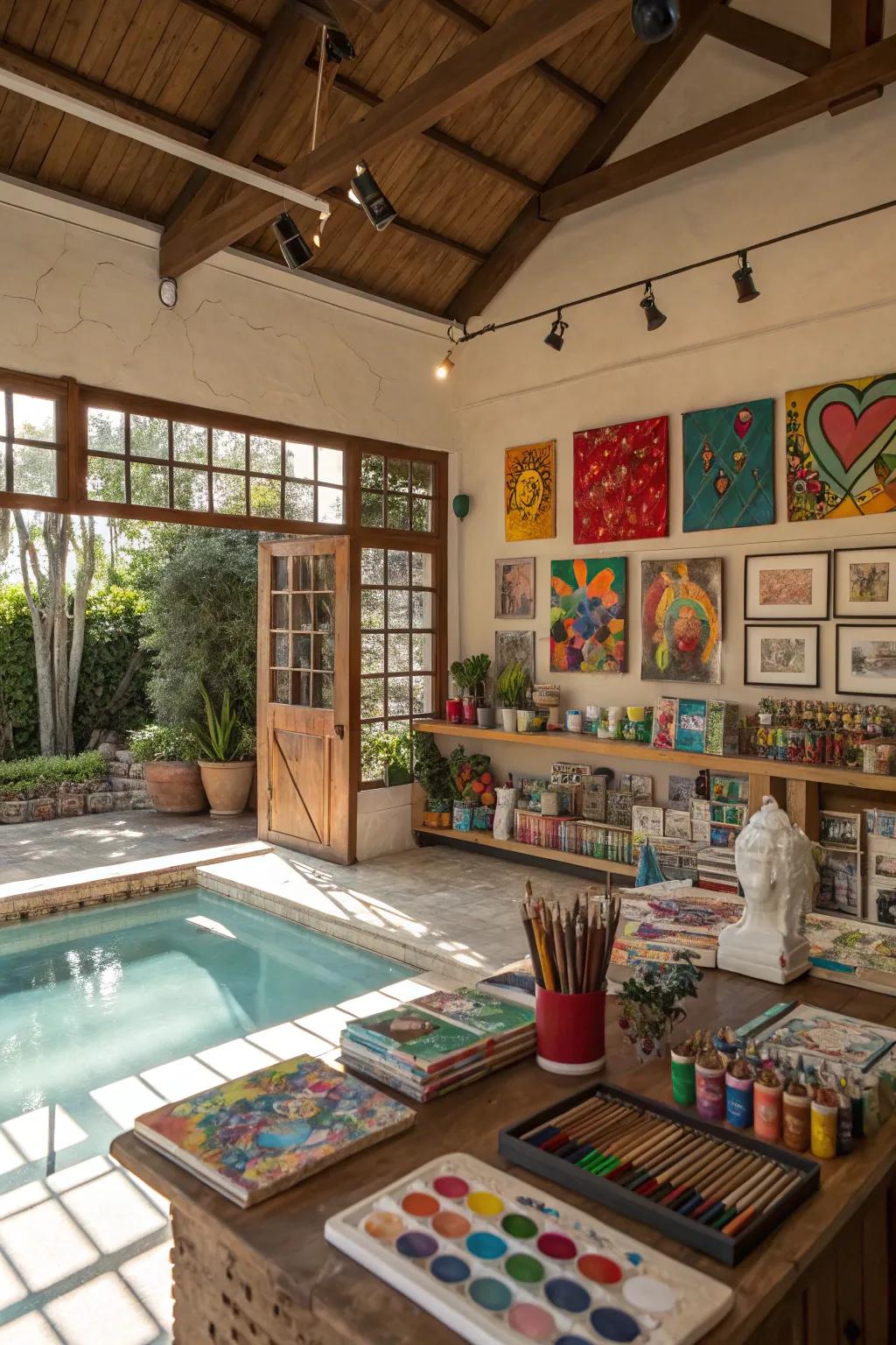 A pool house as a space for art.