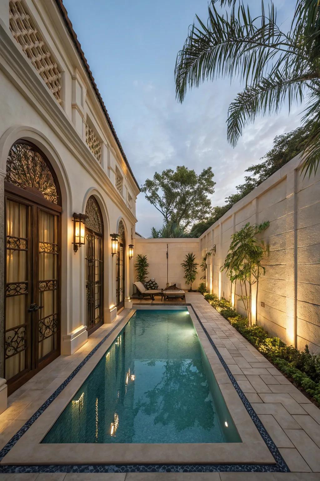 A private patio pool offers ultimate seclusion.