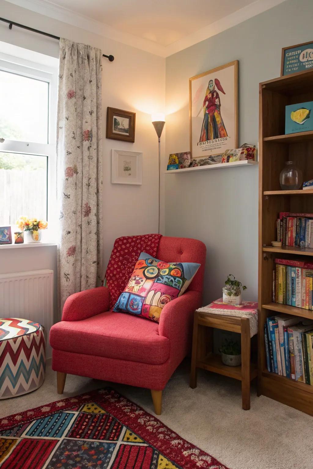 A reading area that celebrates relaxation and design.