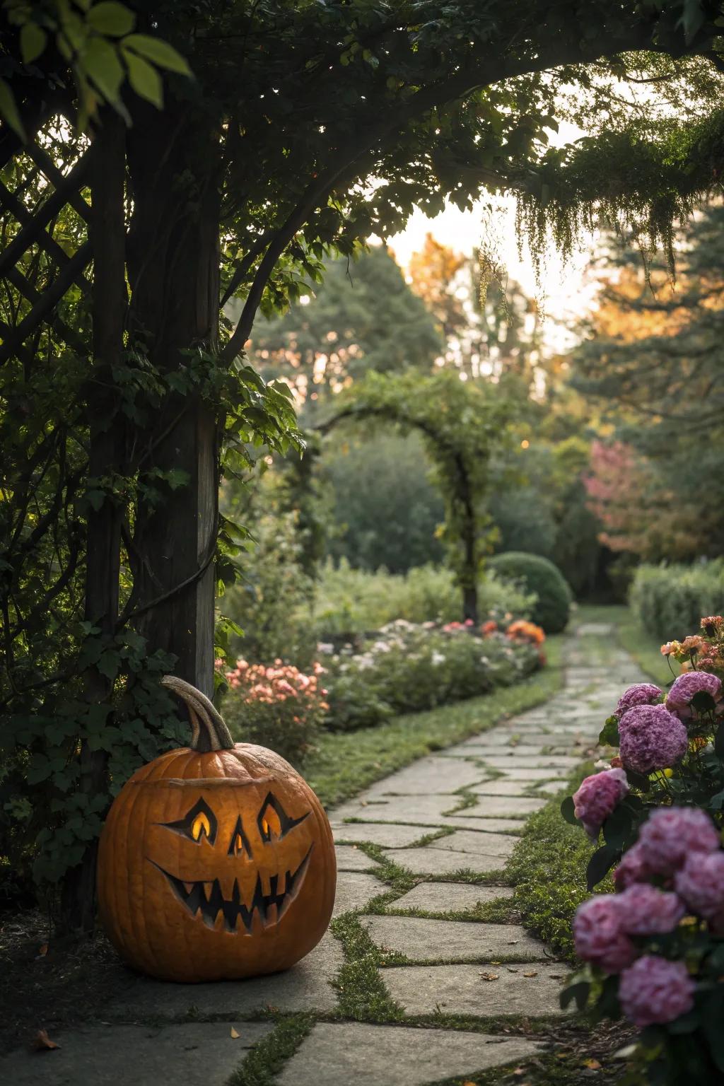 Fantasy creature pumpkin making imagination come alive.
