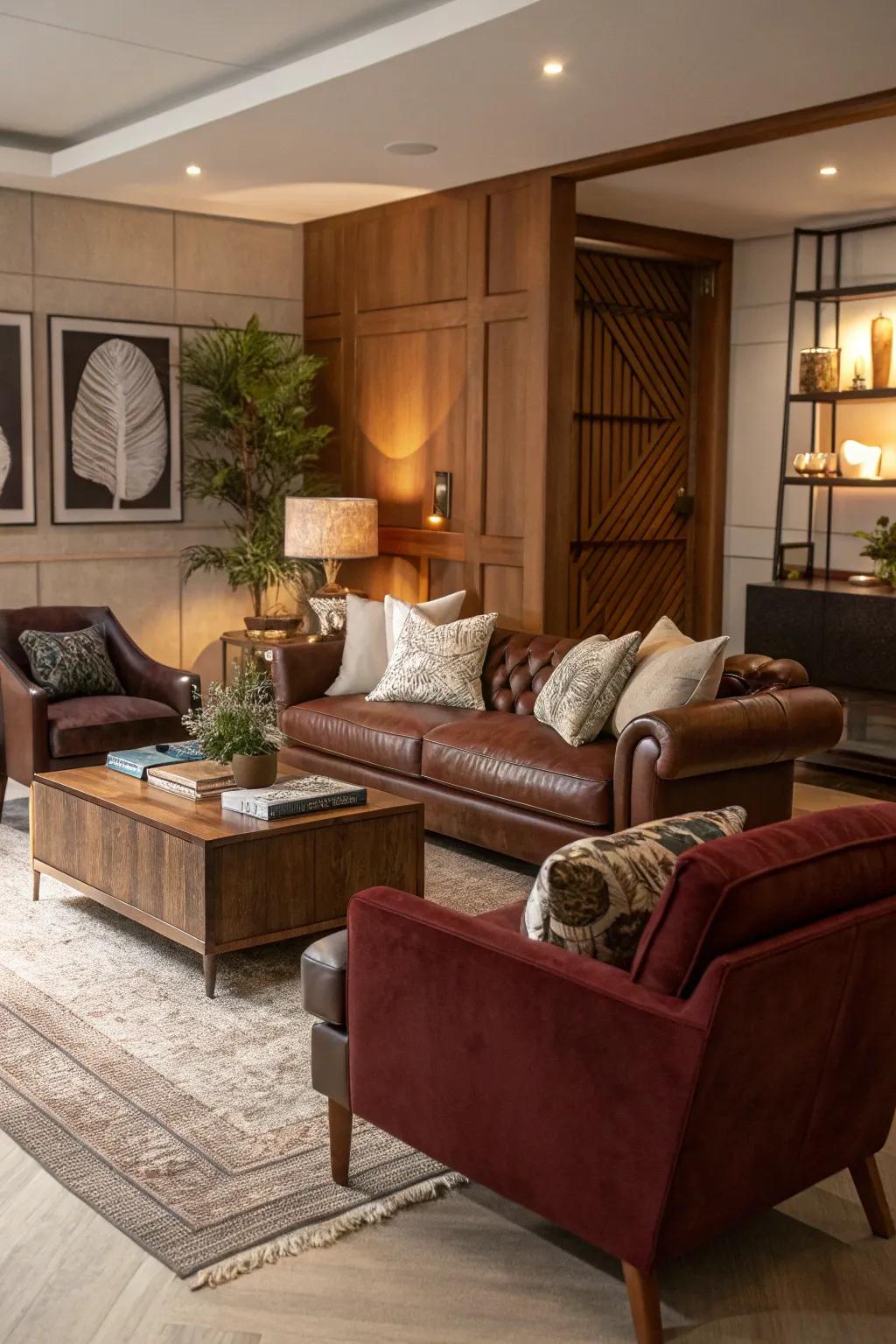 Surface qualities add depth and tangible interest to the area.