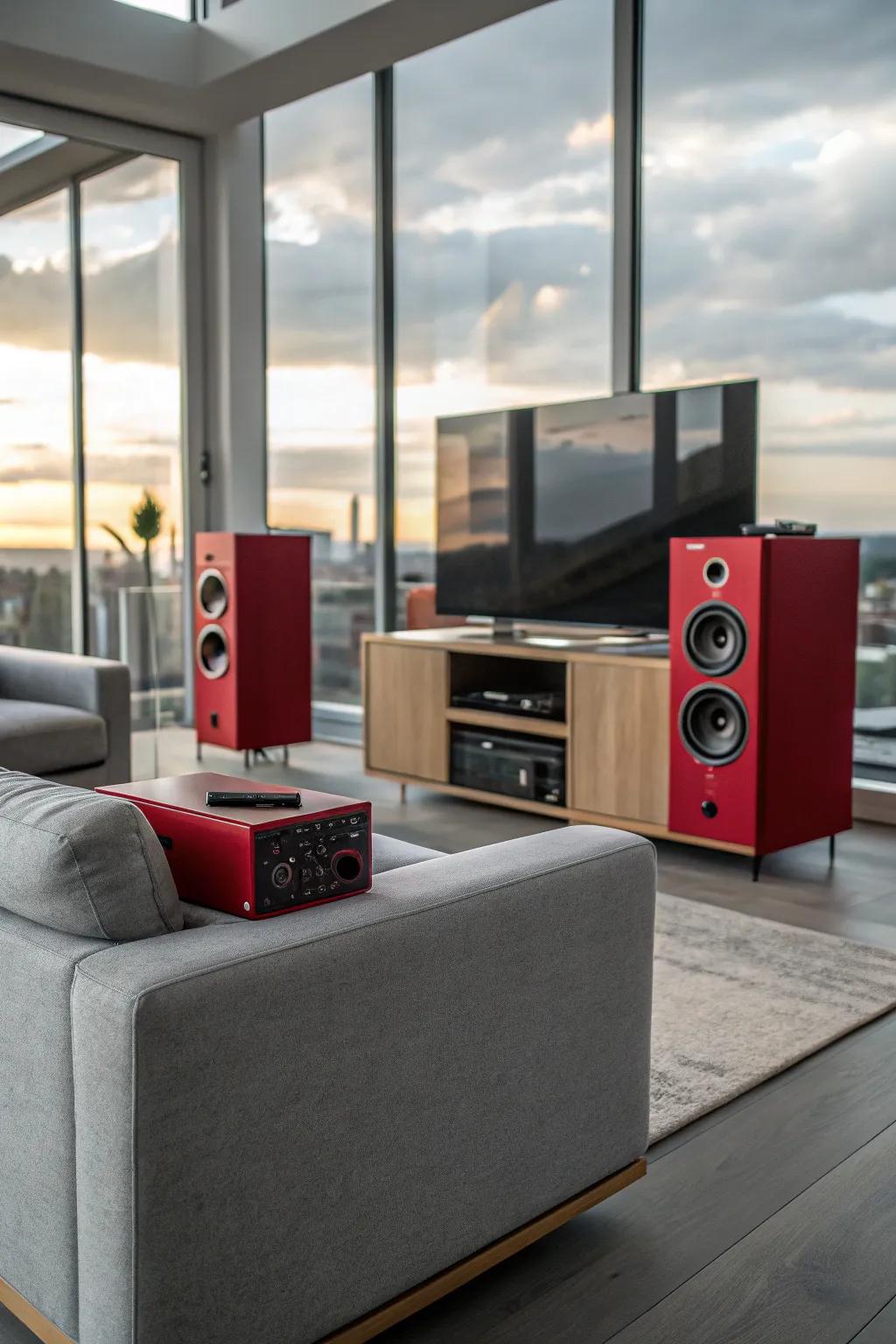 Tech gadgets blend seamlessly into a modern color scheme.