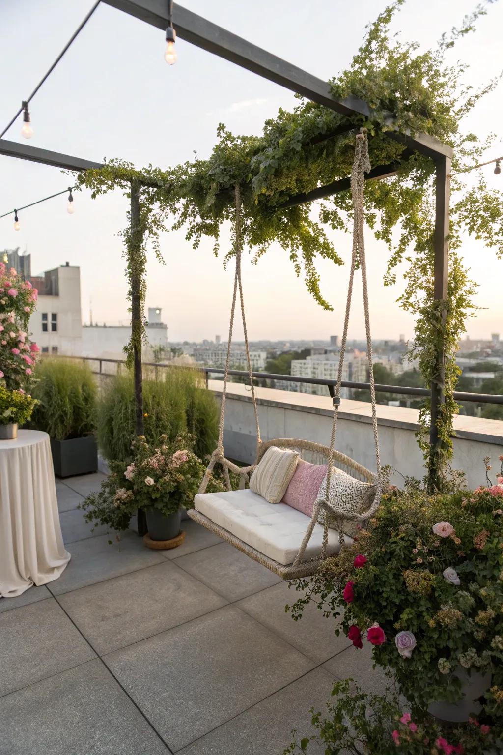 Whimsical features introduce fun and relaxation to your rooftop.