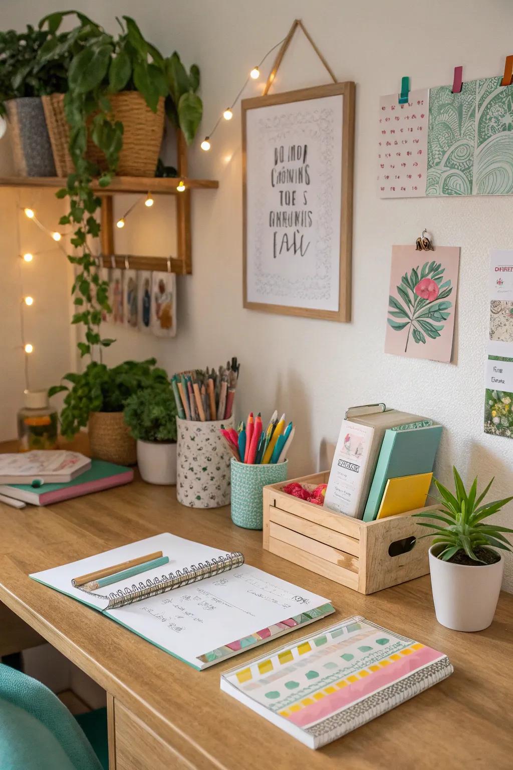 A creative desk space encourages output and inspiration.