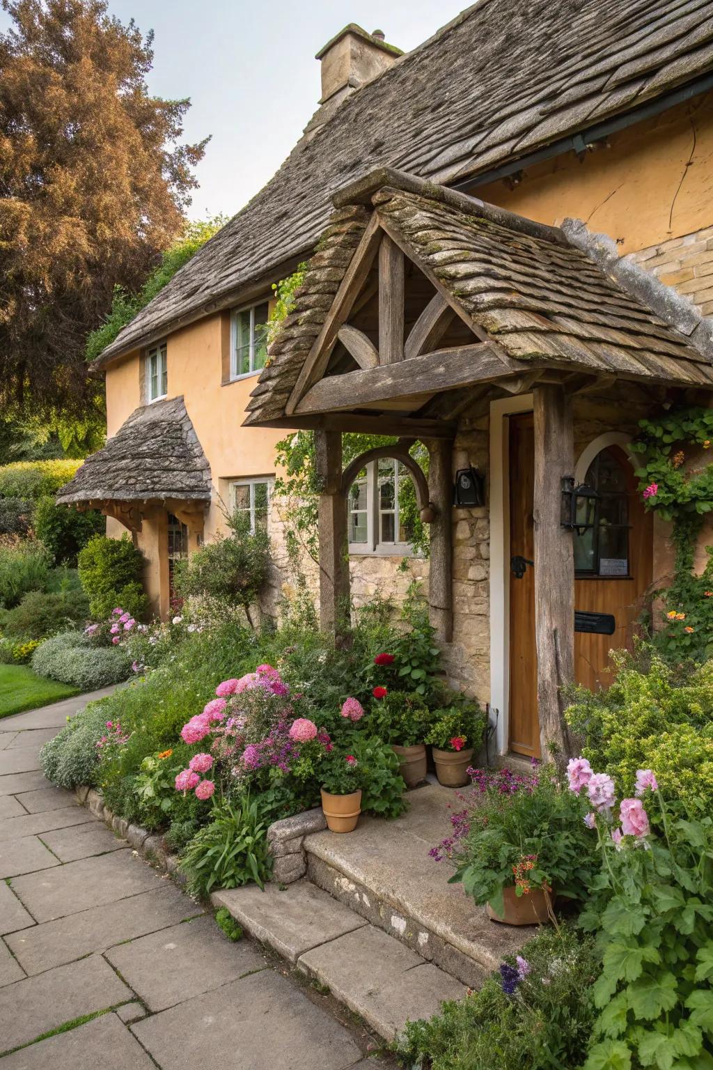 Stone slabs offer a sturdy, timeless look.