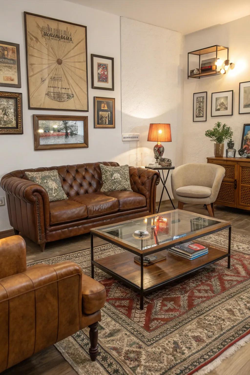 A harmonious combination of vintage and modern styles produces a timeless, contemporary appearance.