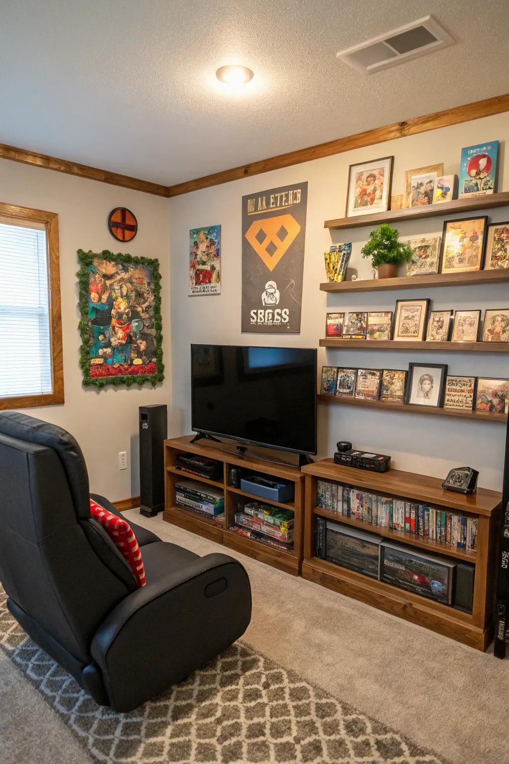 Art you make adds your own style to the gaming room, making it special.