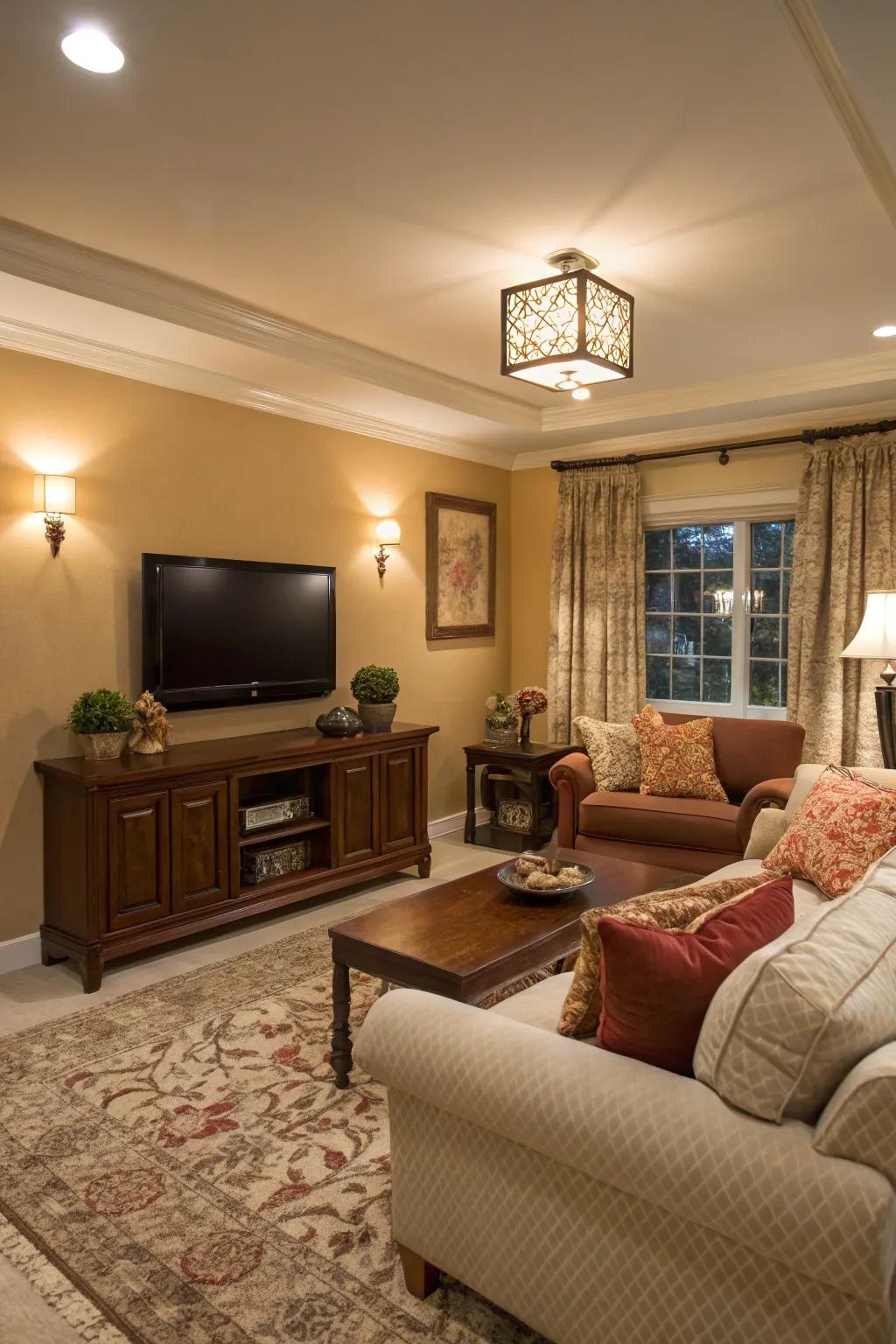 Color has the ability to define areas and direct flow in small rooms.
