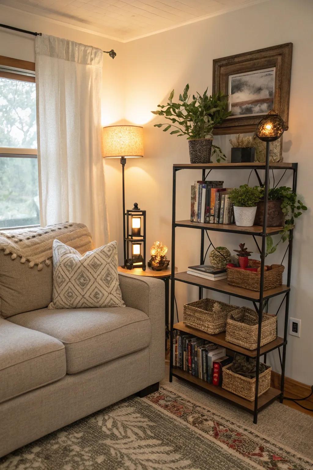 Multi-tiered furniture inserts increased depth along with overall levels of visual variety.