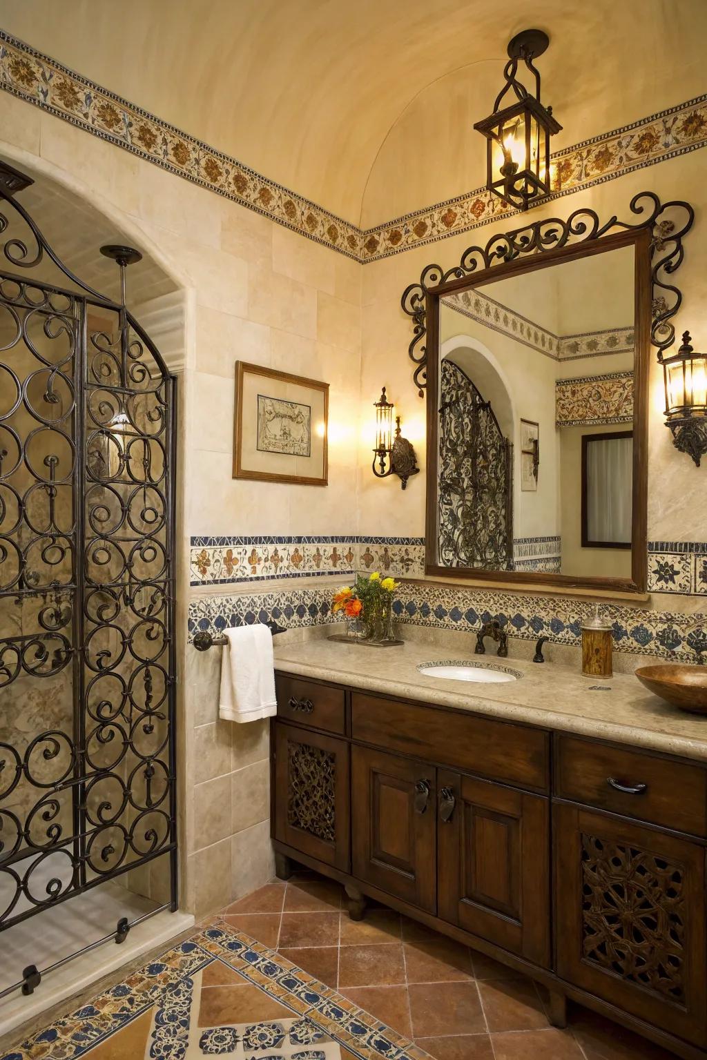 Metalwork embellishments provide intricate and elegant details.