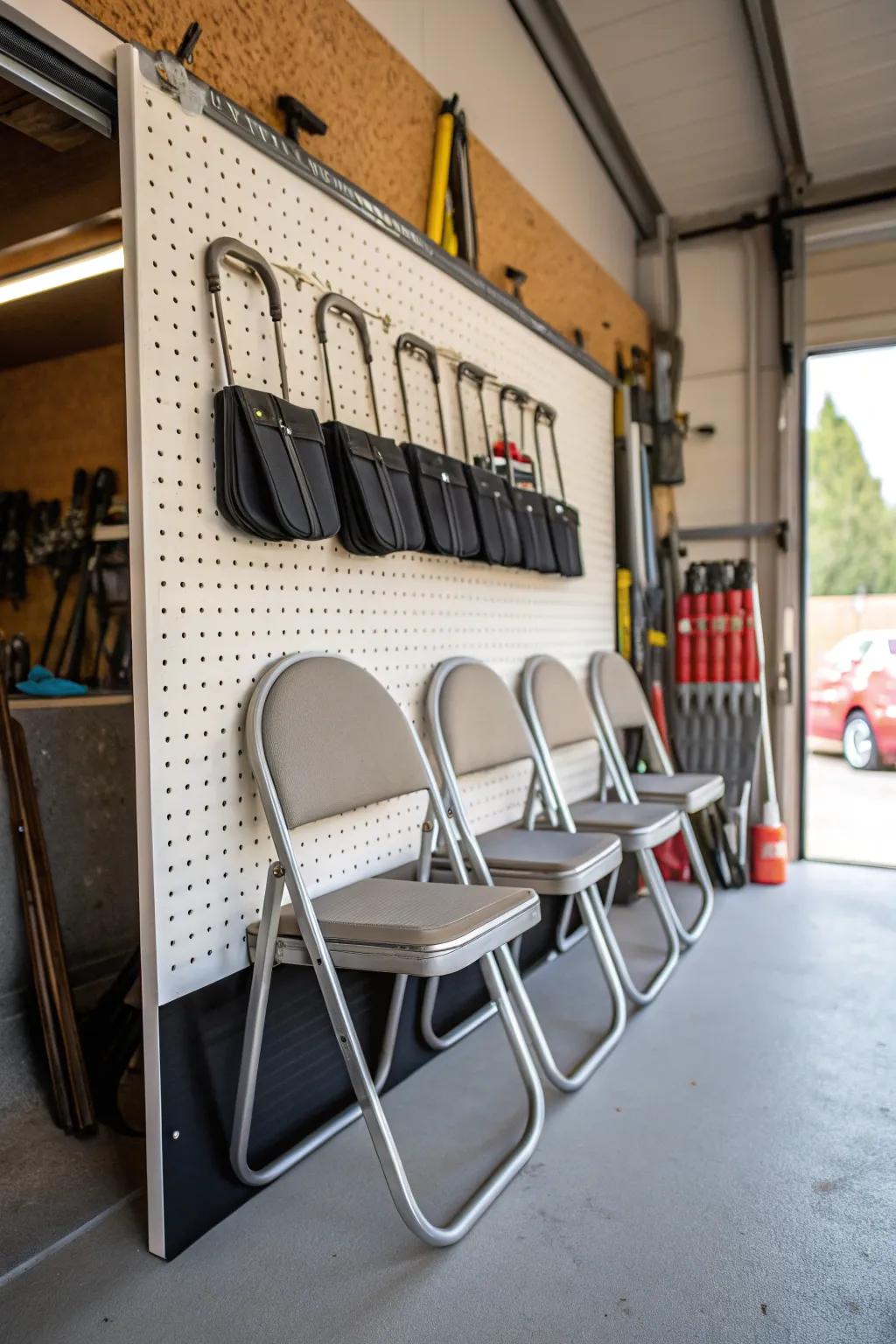 Keep things tidy with a panel for your folding chairs.