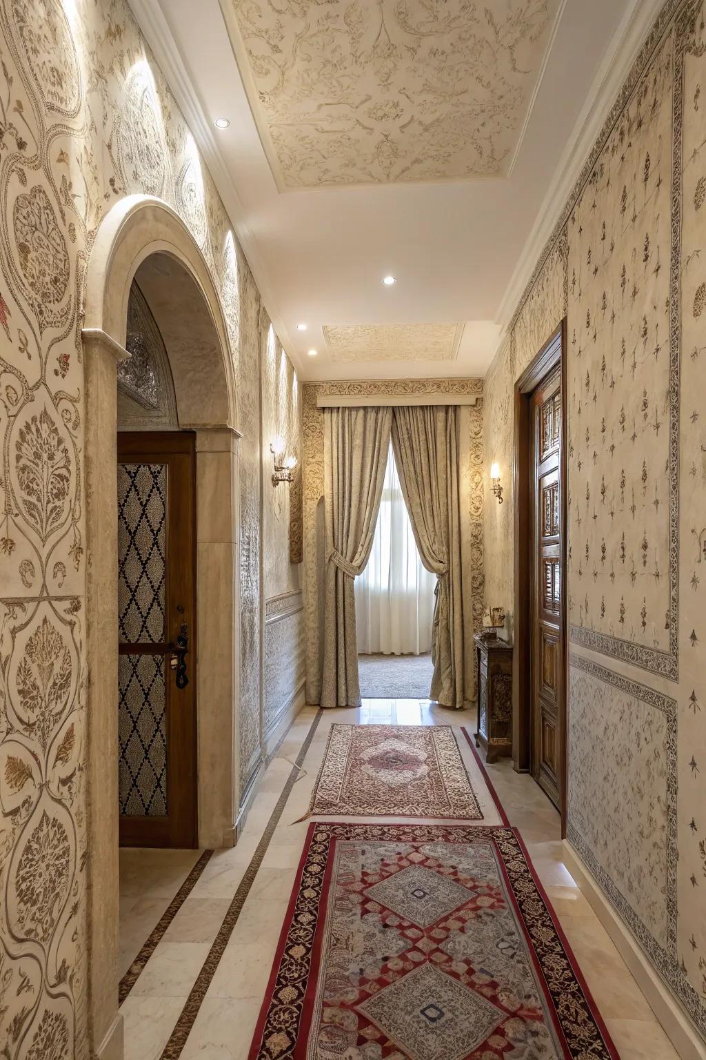 Subtle patterns introduce texture and depth to your entryway.