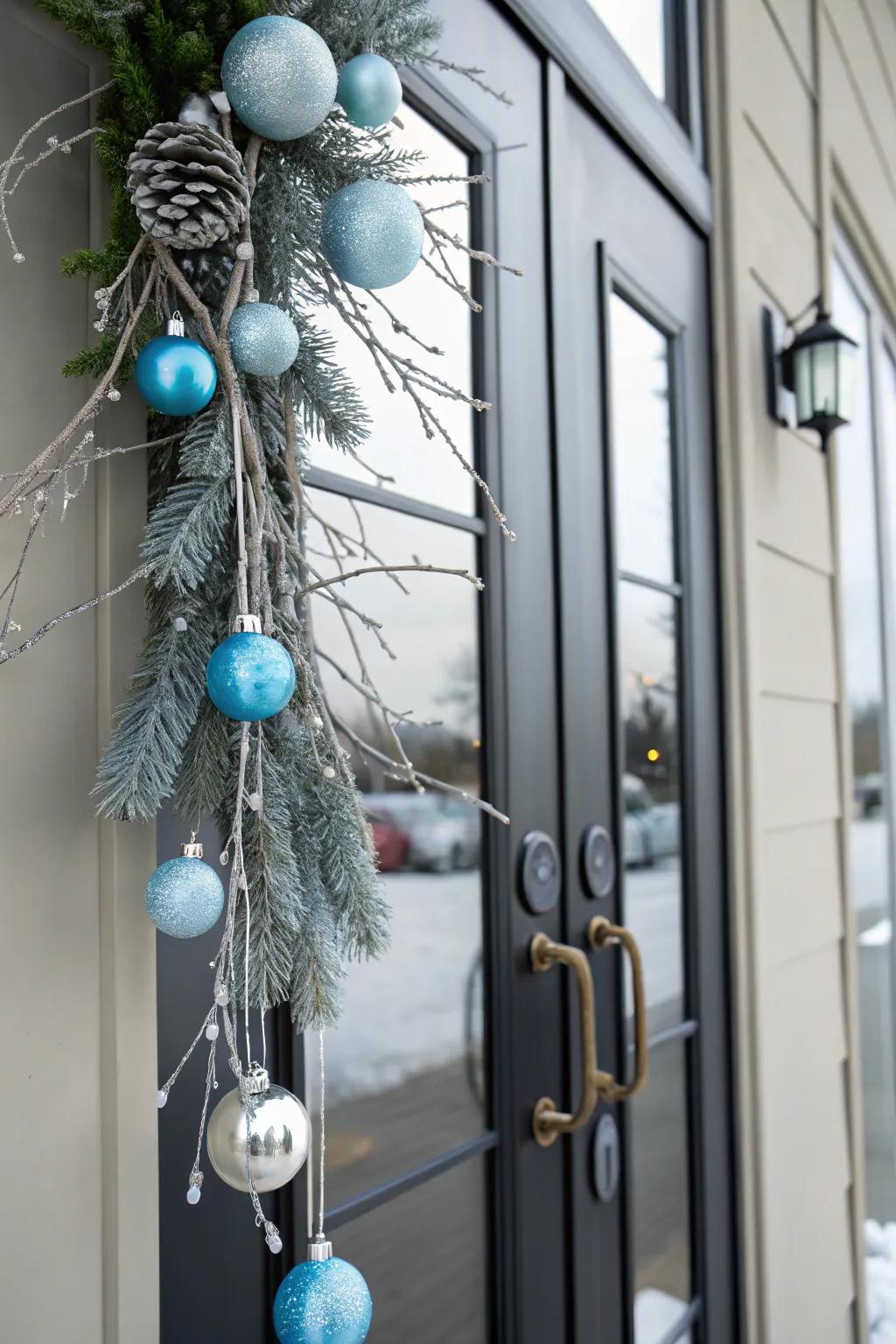 Icy azure components fashion a frosty and sophisticated aesthetic.