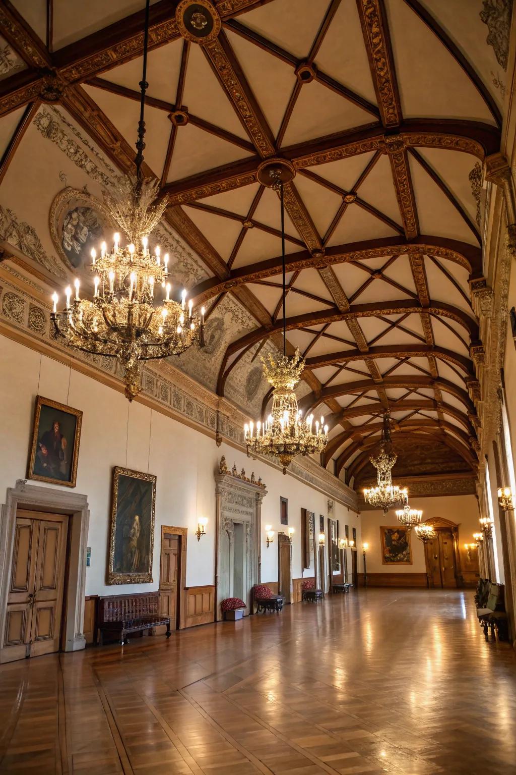 Ornate trusses enhance architectural significance.