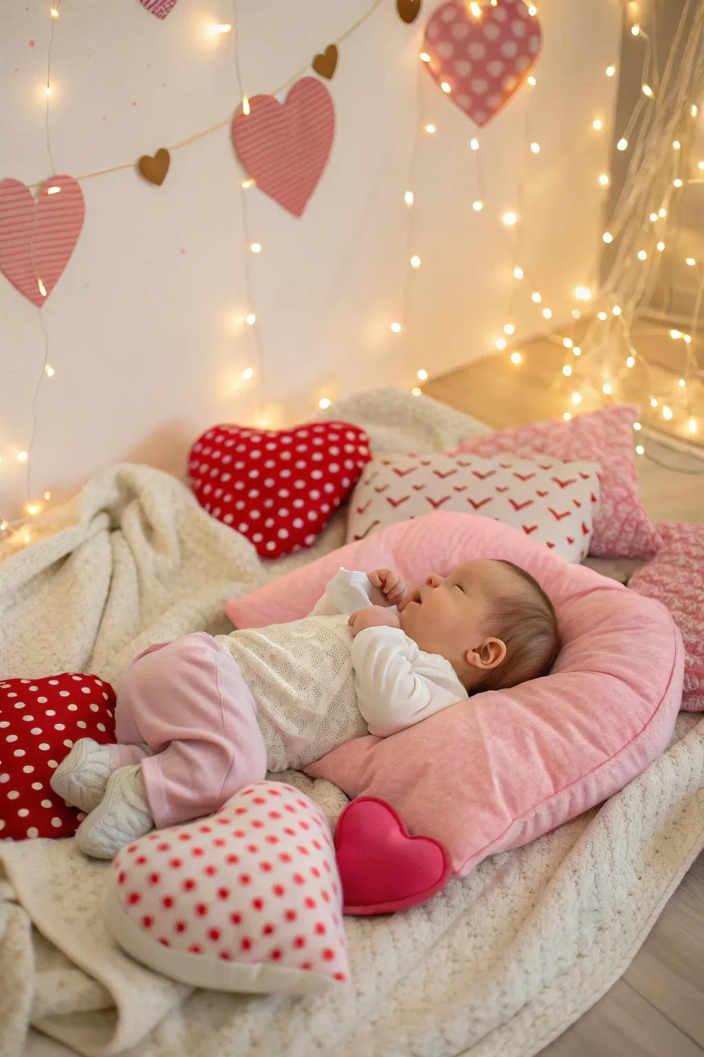 A heart-filled scene to capture your baby's first month.