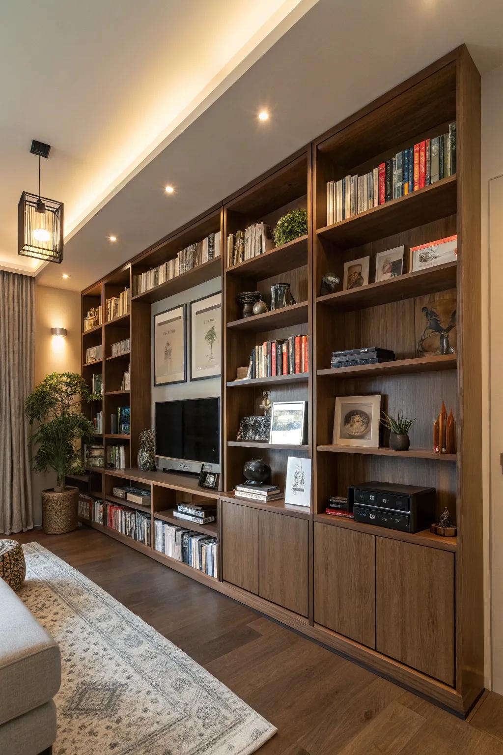 Vertical storage options can turn compact rooms into tidy retreats.