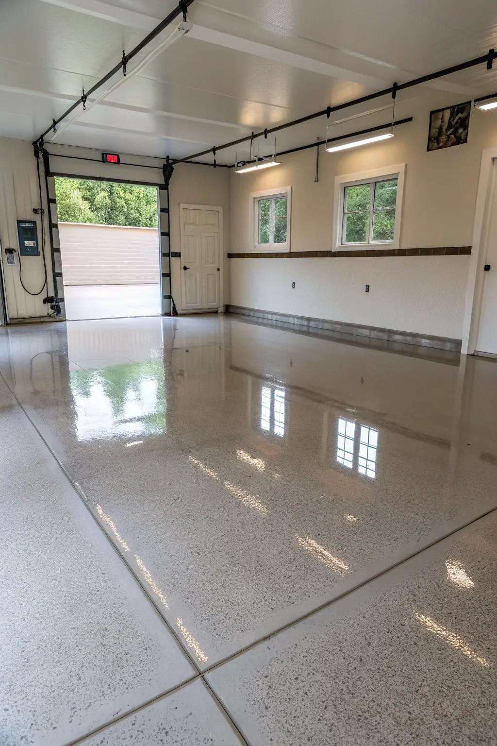 Shielding flooring adds a sleek and durable touch to your garage.