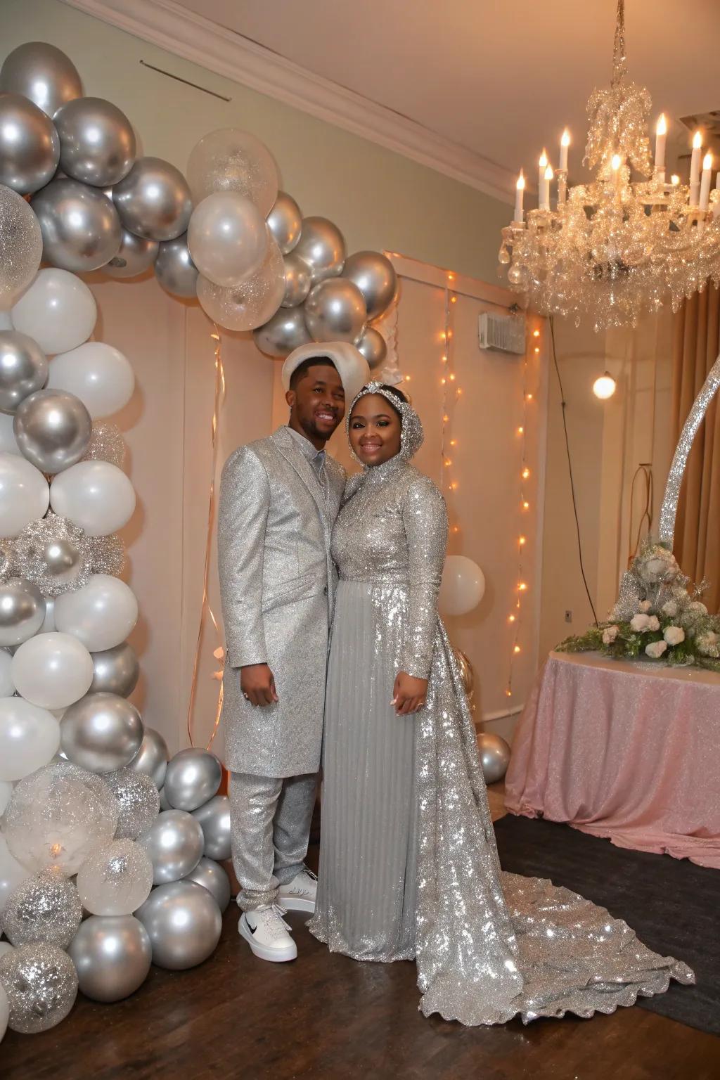 Silver details to celebrate 25 years of love.