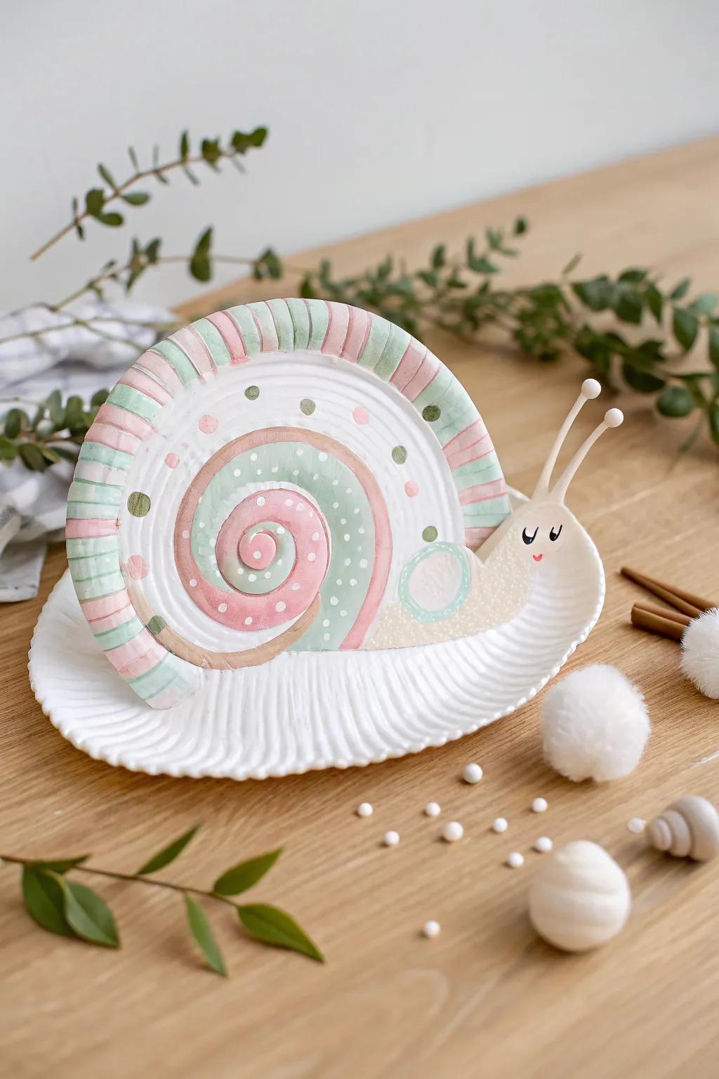 Build a magical scene with this charming paper plate snail craft!