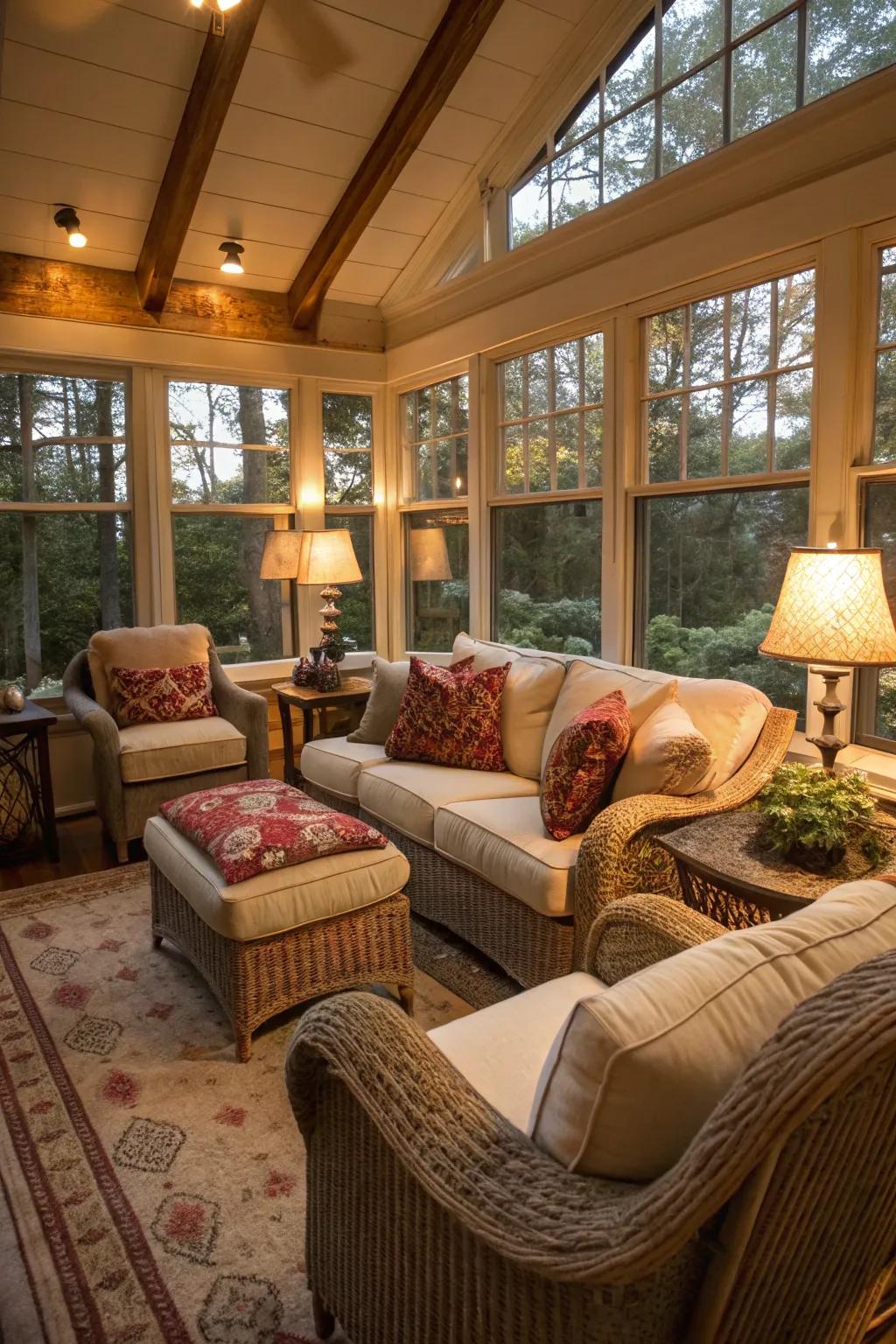 A snug seating spot perfect for rest and conversation.