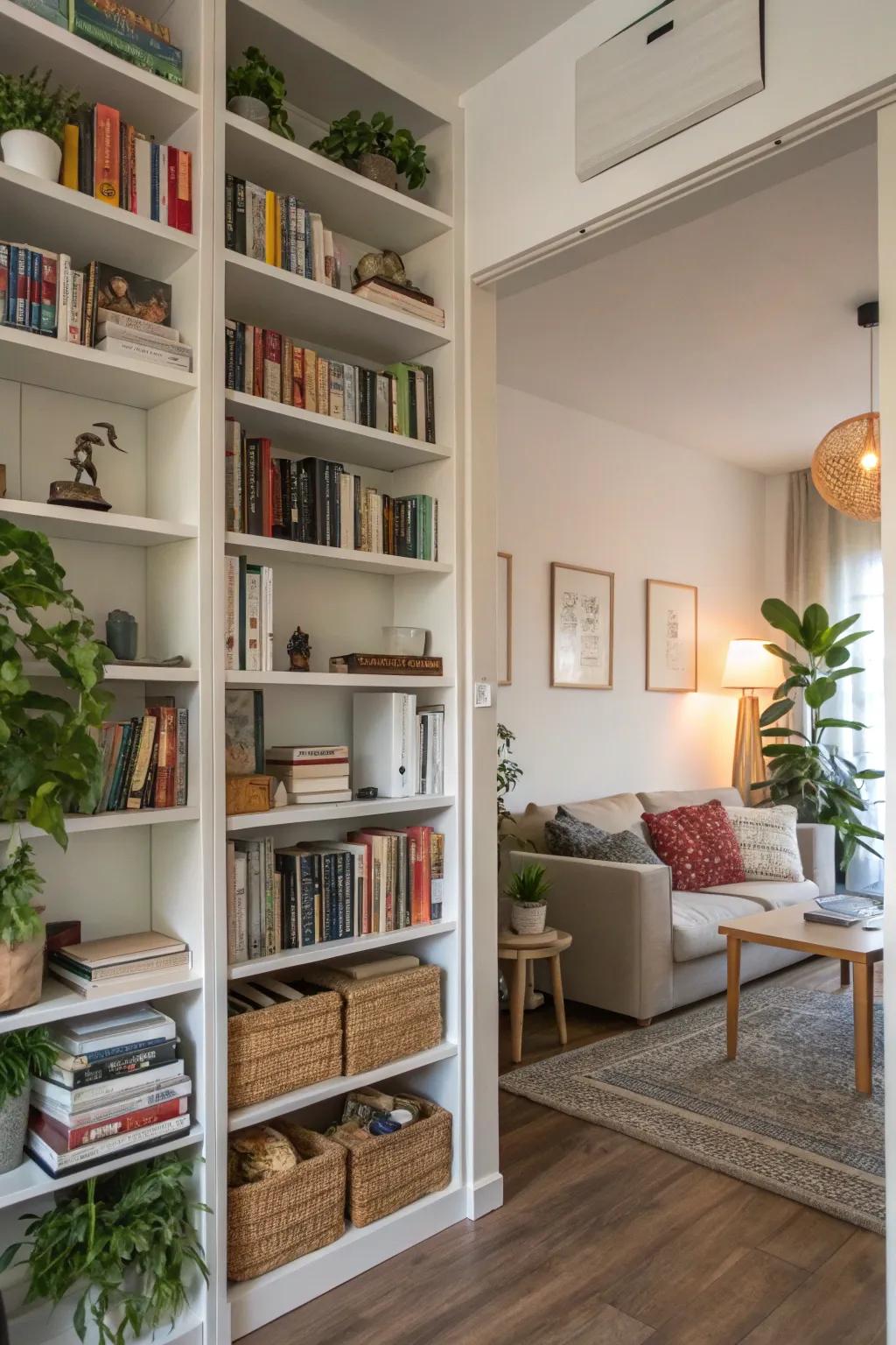 Vertical storage offers practical use and perceived height