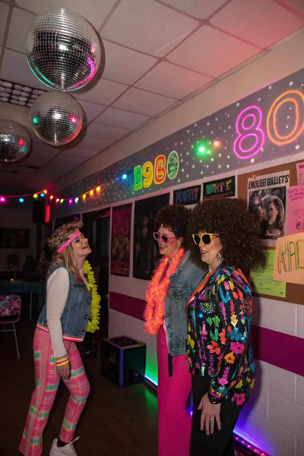 Travel back to the 80s with a neon-infused birthday celebration.
