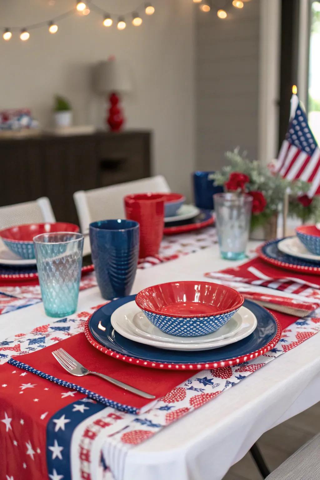 Adorn your table in stars and stripes for a celebratory feast.