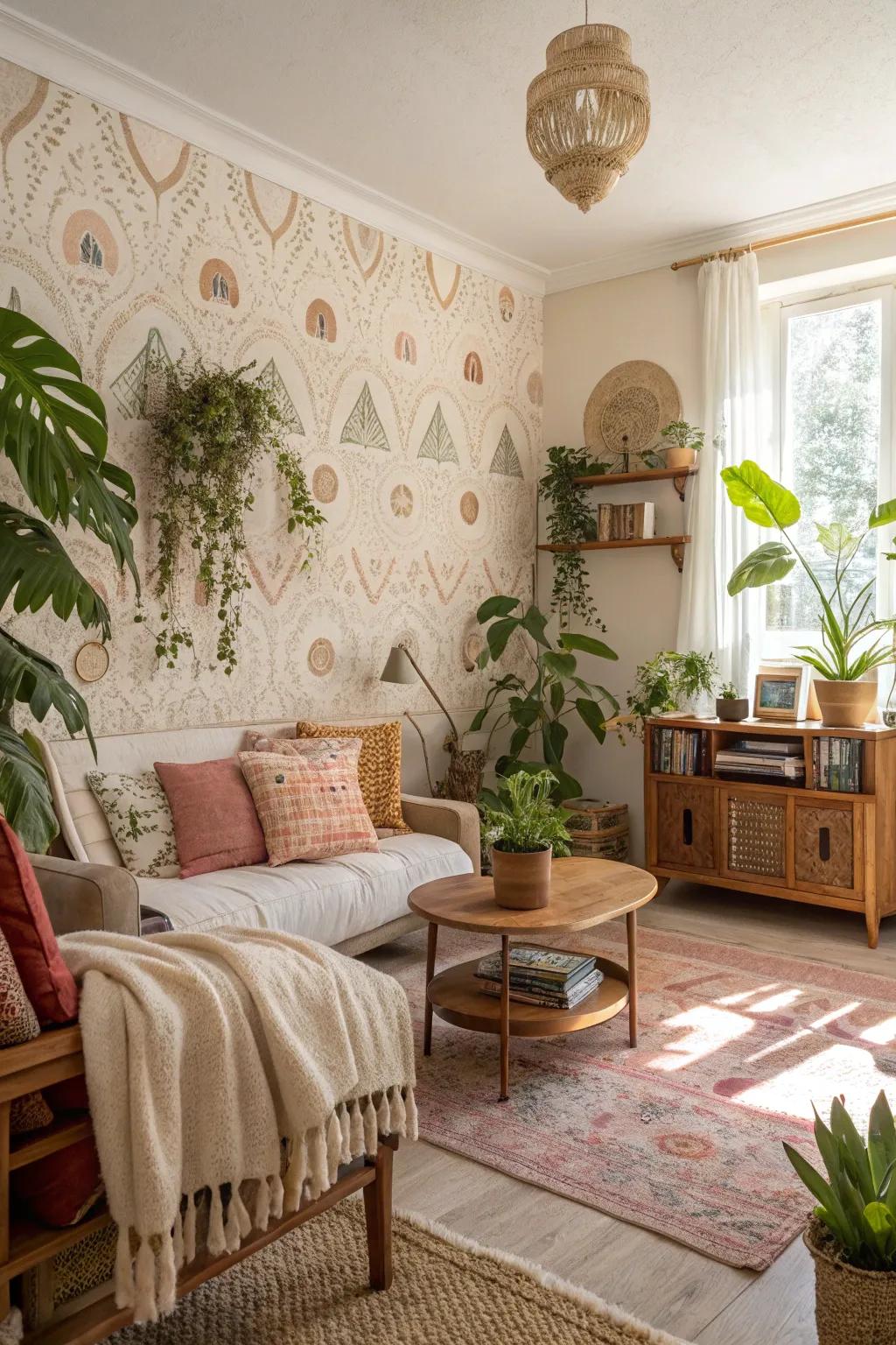 Embrace the soul of bohemian elegance with these calming wallpapers.