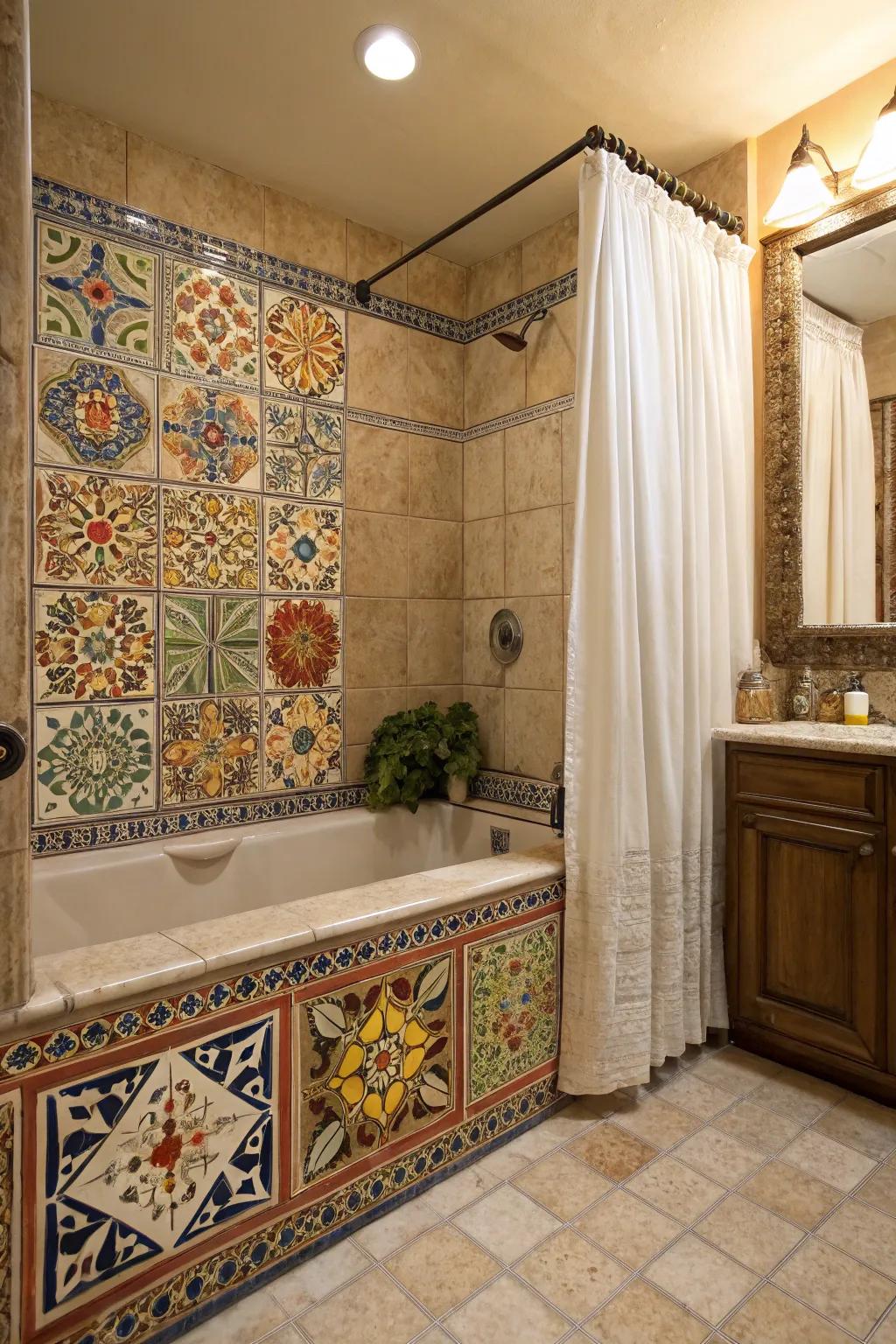 Amp up your area using gorgeous and complex tile artistry.