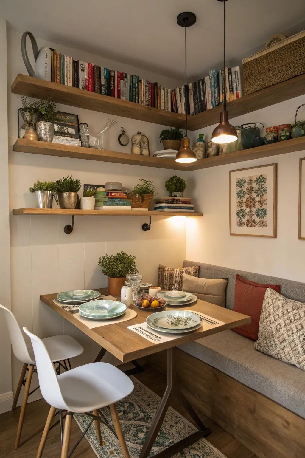 Vertical storage is both lovely and useful.