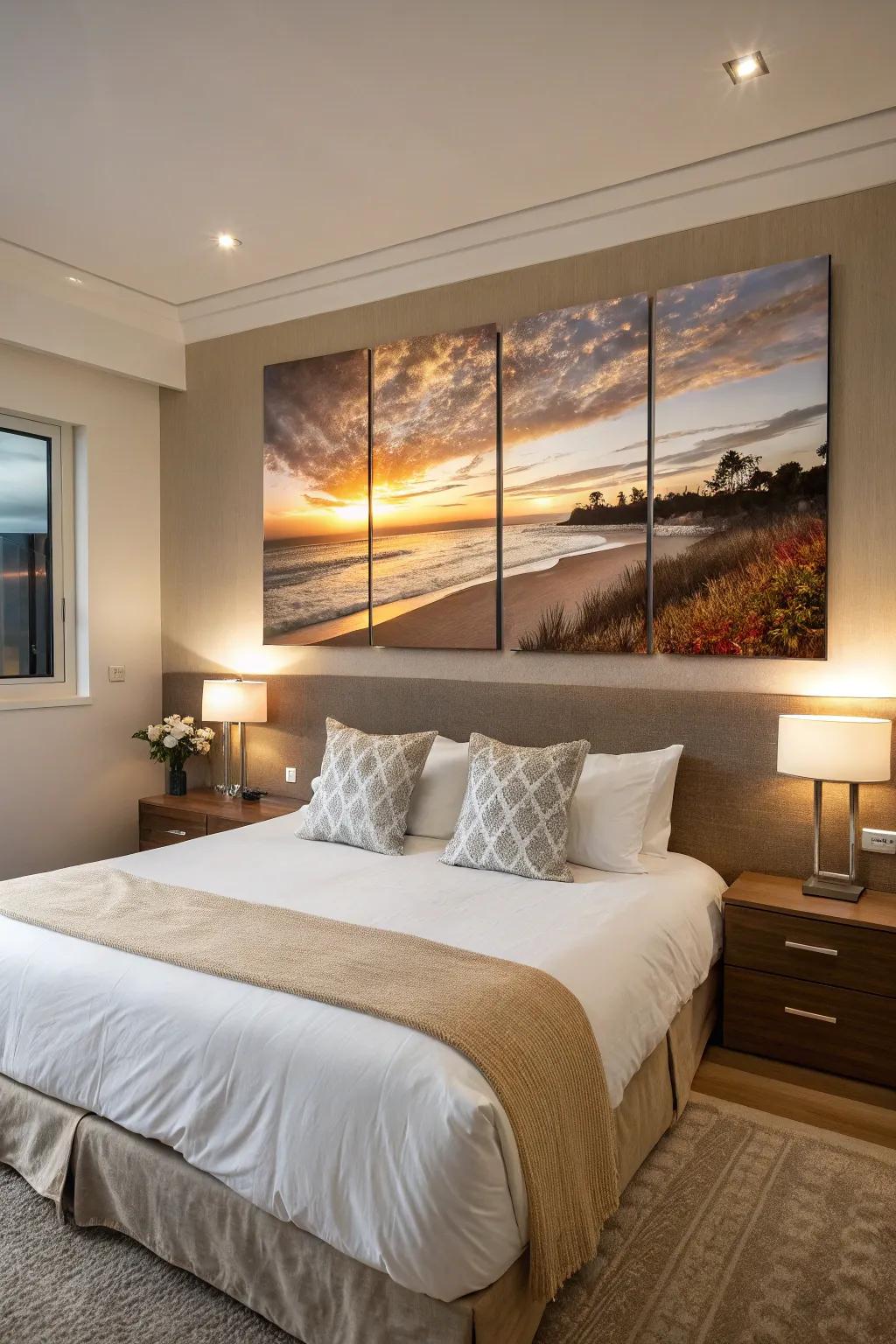 Share a visual story through triptychs or multi-panel art.