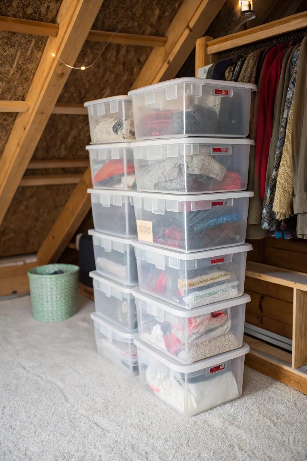 See-through bins ensure you're consistently aware of your items' whereabouts.