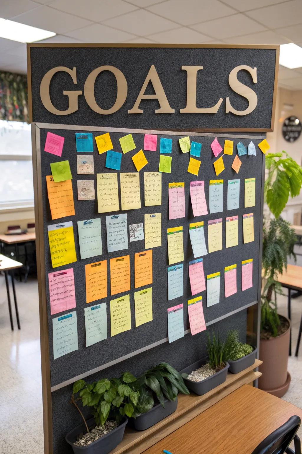 An interactive goal-setting board to inspire academic achievement.