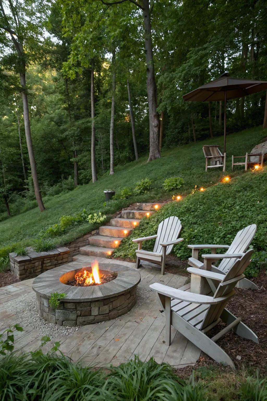 A comfortable spot nestled on an incline can evolve into your cherished outdoor hideaway.
