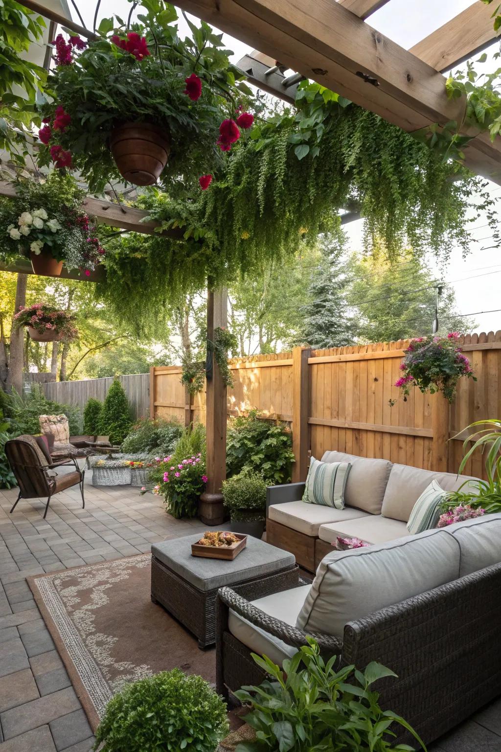 Invite nature into your lounge with abundant greenery.