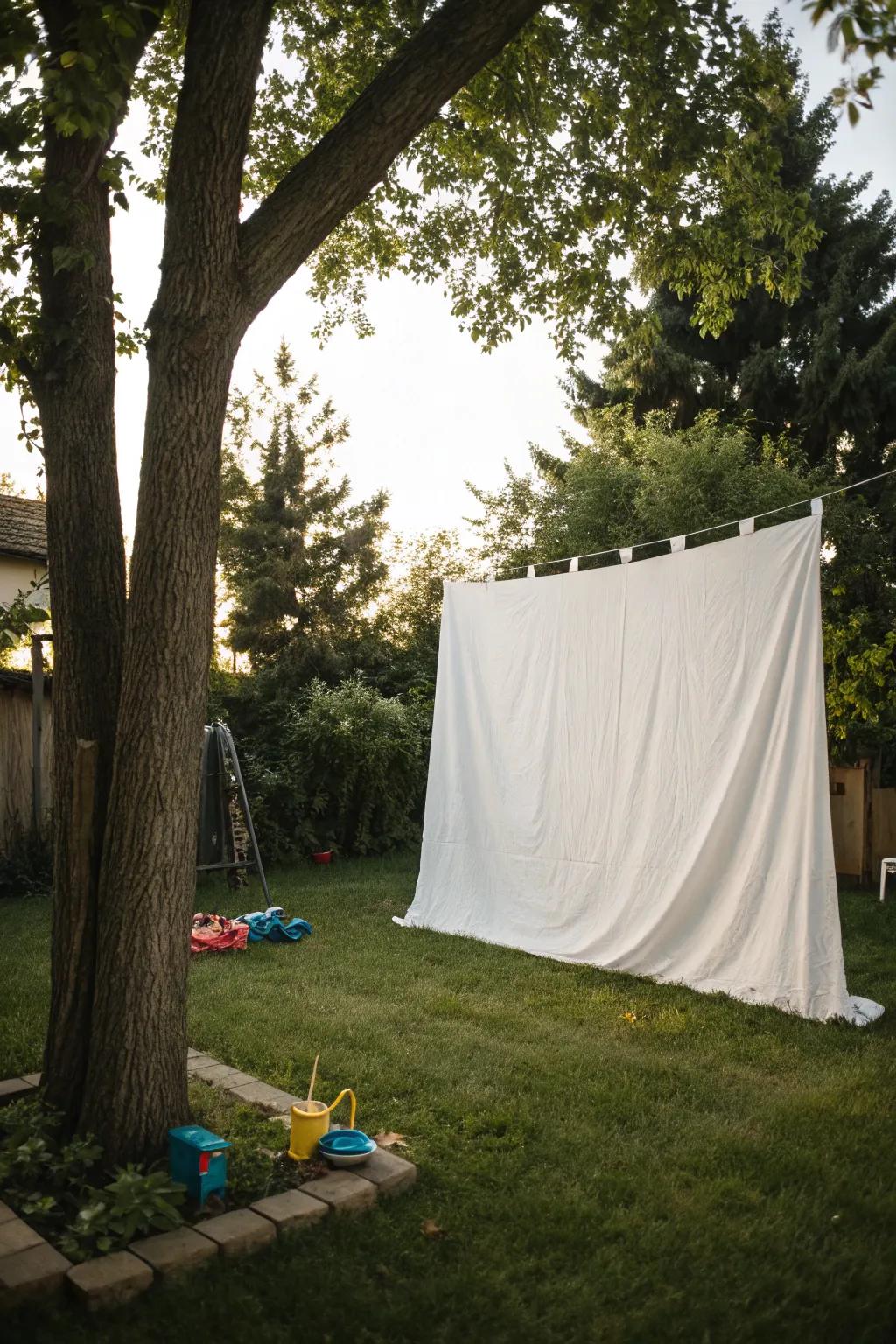 Build a budget-friendly projector display with a basic white sheet.