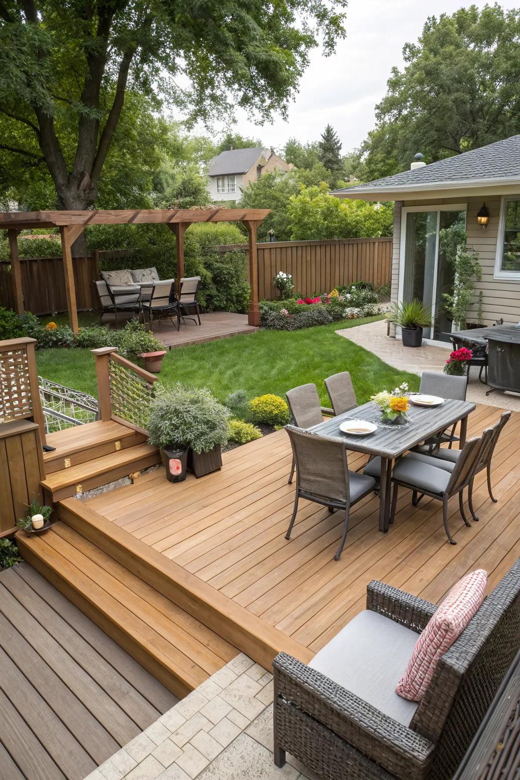 Decking introduces structure and elegance to your outdoor living space.