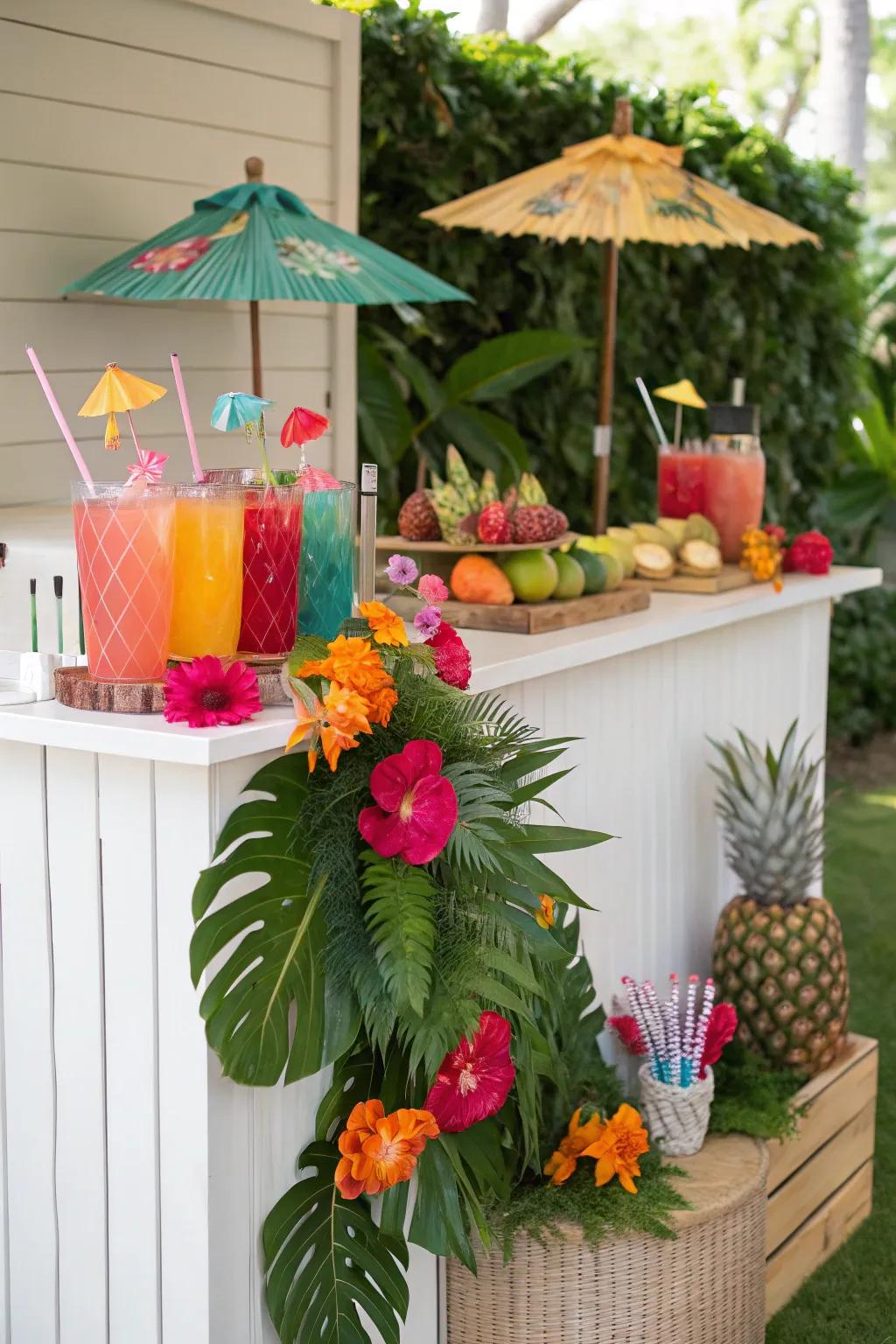 A themed cocktail station ensures a memorable celebration.
