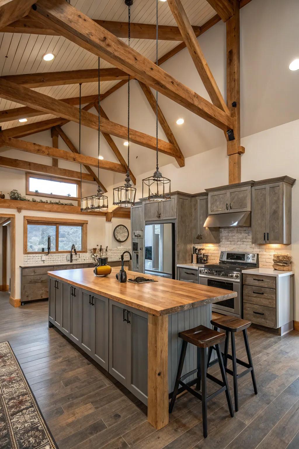 Visible beams enhance countryside allure and add structural beauty.