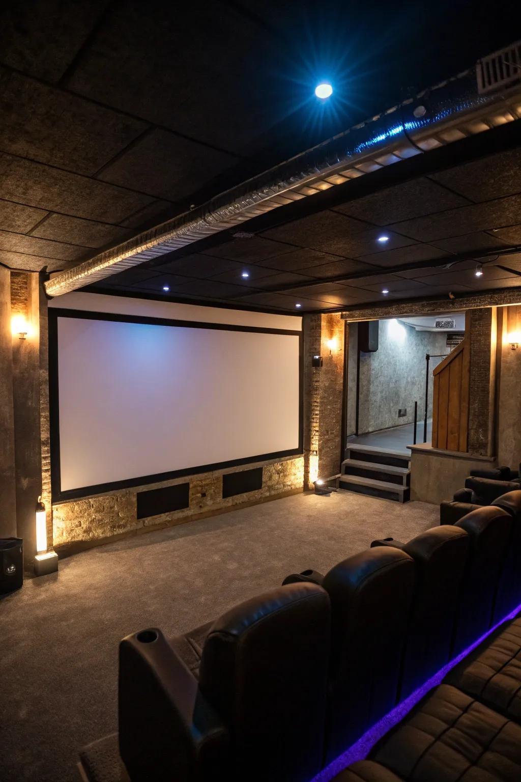 A large projection screen takes your home cinema to a level of a real movie theater.