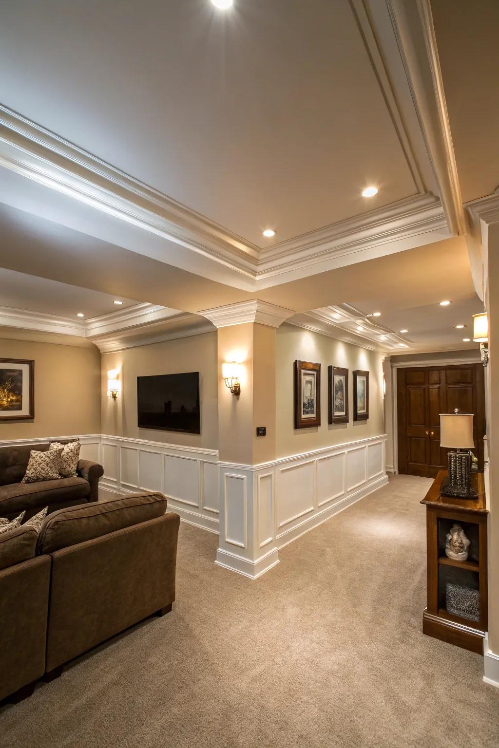 Cornice molding contributes enduring refinement.